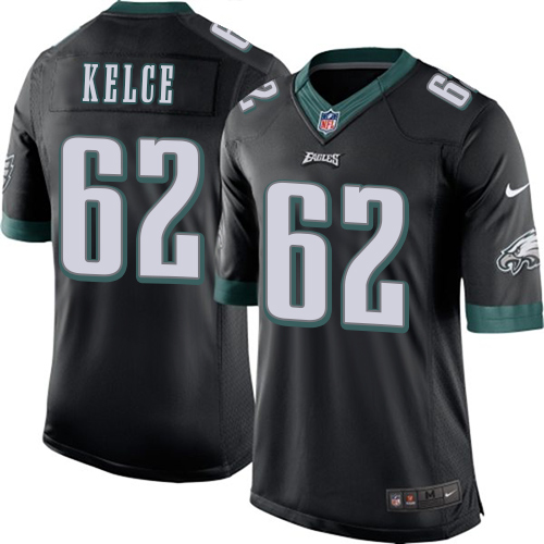 Men's Limited Jason Kelce Nike Jersey Black Alternate - #62 NFL Philadelphia Eagles